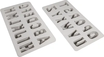 Produktbild von Rayher Silikon Gießform ABC, 2teilige Form mit 26 Buchstaben Höhe: 5cm, Box