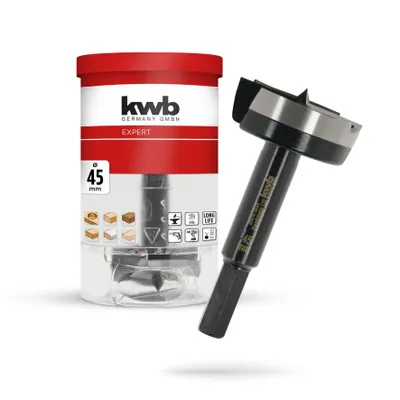 Produktbild von Forstnerbohrer Ø 45 mm, geschmiedet, 4-seitig geschliffene Spitze, Holzbohrer