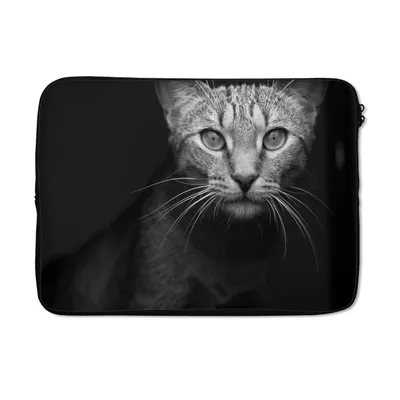 Produktbild von MuchoWow® Laptop Hülle 14 ZollKatzen - Schnurrhaare - Schwarz - Weiß Laptoptasche - Laptoptasche - Stoßsicher - Schutzhaube