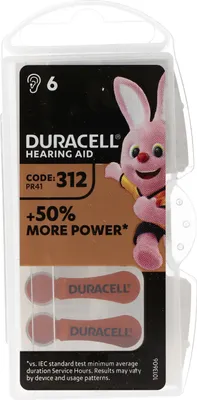 Produktbild von Duracell Hörgerätebatterie DA 312 AC Zn/Luft 1,4Volt 160mAh