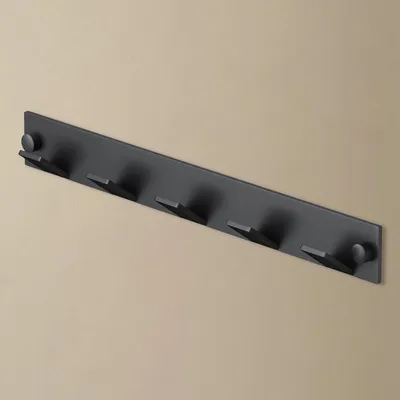 Immagine prodotto di doporro Appendiabiti da Parete con 5 Ganci, in Acciaio Inox, Barra Portaganci per Camera, Bagno e Cucina, Ideale per Giacche, Cappotti e Asciugamani, Nero Opaco