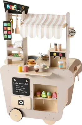 Produktbild von howa XXL Spielzeug Foodtruck aus Holz – Kinderküche & Kaufladen in einem mit Zubehör 4756