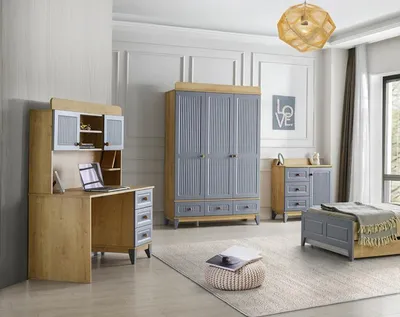 Image de Ensemble commode armoire bureau design moderne chambre d'enfant 3 pièces