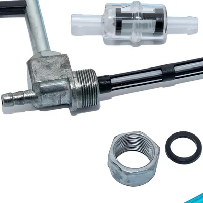 Produktbild von MZA Simson Benzinhahn / Kraftstoffhahn Set inkl. Benzinschlauch Benzinfilter kompatibel mit KR51, SR50, SR80