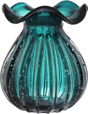 Produktbild von Casa Padrino Glas Vase / Blumenvase Grün Ø 23 x H. 27 cm - Luxus Wohnzimmer Deko