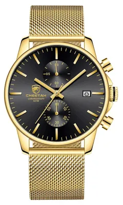 Immagine prodotto di Orologio da uomo minimalista con cinturino dorato e quadrante nero