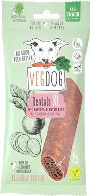 Produktbild von VEGDOG Dentals XL, Snacks, Hund, Adult, Gemüse, 100 g