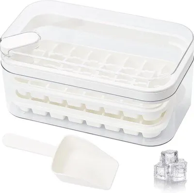 Produktbild von Famanu Eiswürfelform mit Deckel 64 Fächer - inklusive Schaufel