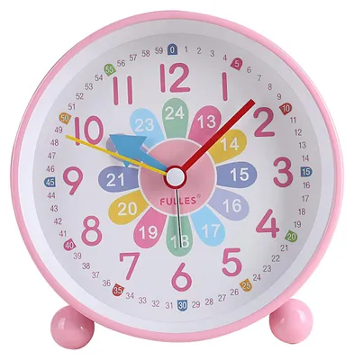 Kinderwekker ohne Ticken, mit Nachtlicht und Snooze, 1 Stück