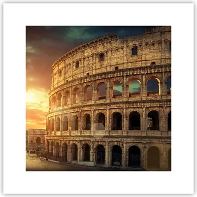 Produktbild von Poster - Poster ohne Rahmen - Coloseum Roma Architektur Italien - 30x30 cm - Wand Bild - Wanddeko - Wandbilder - Kunstposter - Wandposter - Bilder - Kunstdruck - Wandbild - P2XAC30x30-2966
