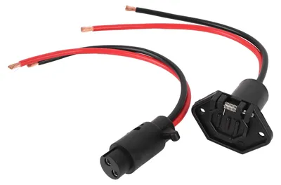 Image de Fiche et prise pour moteur électrique de 12 V CC, 2 fils, à encastrer, prête à l'emploi, pour bateaux et kayaks