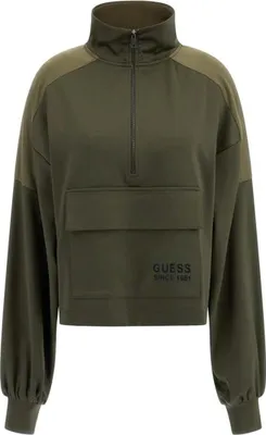 Imagen del producto de GUESS LAILA, suéter corto para mujer, color verde, talla XS, diseño elegante