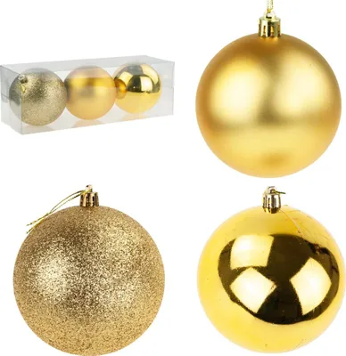 Produktbild von Set bruchsicherer Weihnachtskugeln | 3 Stück | 10 cm