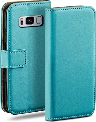 Produktbild von moex® Book Case kompatibel mit Samsung Galaxy S8 Plus - Hülle 360 Grad klappbar, Türkis