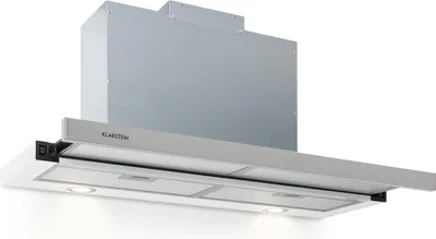 Produktbild von Klarstein Mariana - Flachschirmhaube, , Umluft & Abluft, LED-Beleuchtung, Drucktasten, Unterbau-Dunstabzugshaube, 500 m³/h, 90cm ,weiß