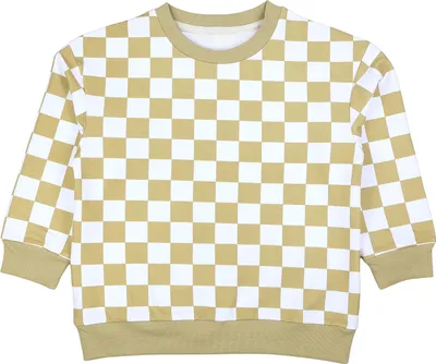 Produktbild von TupTam Kinder Sweatshirt kariert für Jungen & Mädchen aus Bio- Baumwolle, Farbe: Gelb/ Weiß kariert , Größe: 134