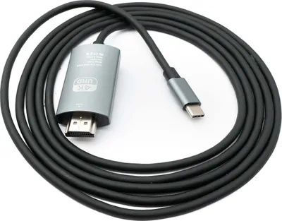 Produktbild von SYSTEM-S HDMI Kabel 200 cm 4K Standard Buchse zu USB 3.1 Typ C Stecker Schwarz