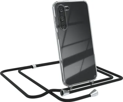 Produktbild von EAZY CASE Handykette kompatibel mit Samsung Galaxy S23 Plus, Handyhülle mit Umhängeband, Handykordel, Schutzhülle Clear, Band in Schwarz