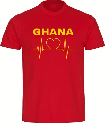 Produktbild von multifanshop Herren T-Shirt - Ghana - Herzschlag, rot, Größe S