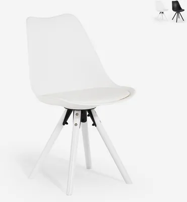 Produktbild von Moderne Stuhl für Esszimmer und Küche im nordischen Stil Dorva - Weiß
