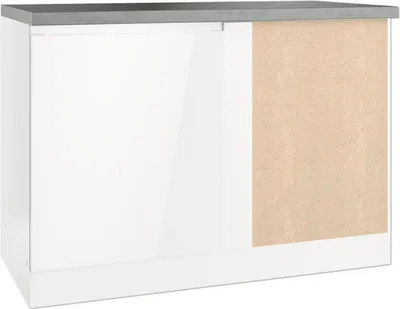 Produktbild von Held Möbel Eckunterschrank Kiel BxTxH 120 x 60 x 86 cm weiß hochglanz zerlegt 473.2.6340