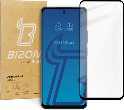 Produktbild von Bizon Gehärtetes Glas Hartglas Schützglas Handyglas für Oppo A58 4G Schwarz