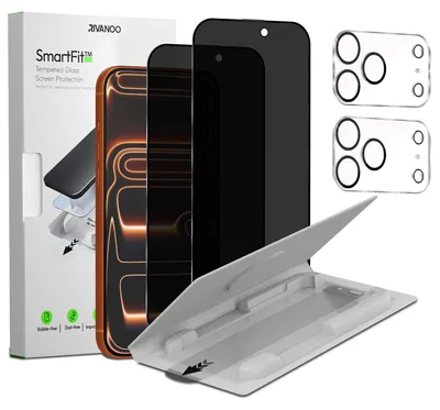 Zdjęcie produktu dla 2-pak iPhone 17 Pro Szkło ochronne na ekran Privacy & 2-pak ochrona obiektywu - Szkło hartowane | [Automatyczna instalacja] - Bez bąbelków