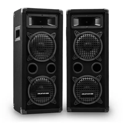 Produktbild von auna Pro PW-65x22 MKII passiver PA-Lautsprecher PA-Box , Lautsprecher-Paar , zwei 3-Wege-Lautsprecher: je 2 x 16,5 cm (6,5") Subwoofer / Horn-Mitteltöner / 2 x Piezo-Hochtöner , Belastbarkeit: 300 Watt RMS / 600 Wmax. , Impedanz: 8 Ohm , Tragegriffe , Schutzecken , schwarz