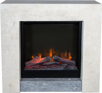 Image de Xaralyn cheminée à vapeur d'eau - Milos ELE- blanc pierre naturelle - 1400 Watt chauffage - avec télécommande - cheminée encastrable inclus - cheminée électrique
