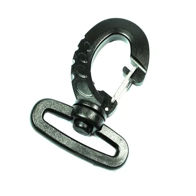 Produktbild von 10 Karabiner mit Wirbel Gurtbreite 32mm 62 x44mm Kunststoff Schnapphaken Haken