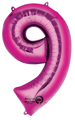 Zdjęcie produktu dla amscan® 2829901 Balon foliowy XXL cyfra 9 - różowy