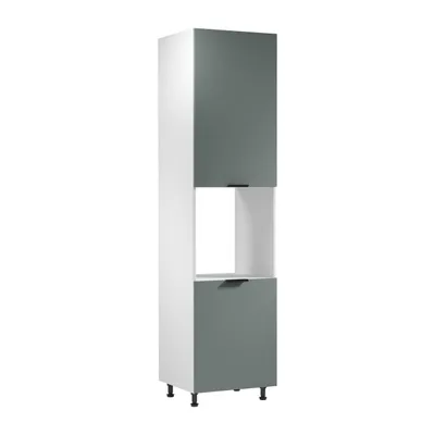 Produktbild von Mikrowellenumbauschrank 60 x 247 x 58 cm Küchenschrank Küchenblock, Sorento D60PWN Weiß/Grün