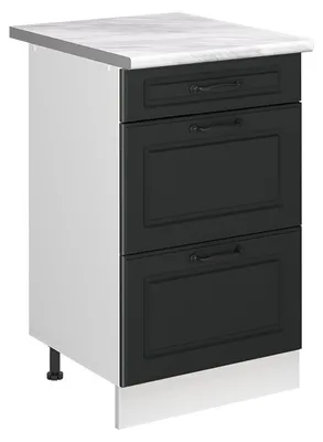 Zdjęcie produktu dla Szafka dolna do kuchni Vicco R-Line Antracyt wiejski/Biały 50 cm blat roboczy Marmur, Model 69721