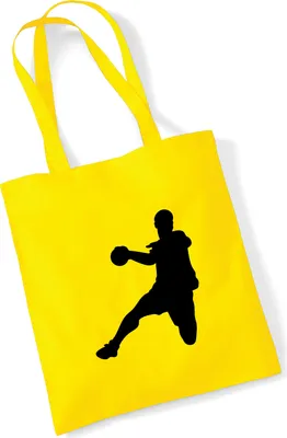 Produktbild von Huuraa Jutebeutel Handball Silhouette 10 Liter Yellow Baumwolle Tasche Geschenkidee