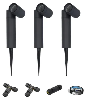 Produktbild von hoftronic LED Gartenstrahler 5W GU10 IP65 Schwarz dimmbar schwenkbar