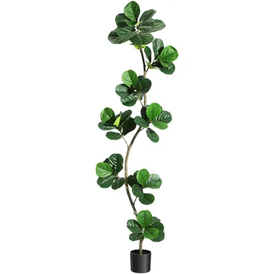 Zdjęcie produktu dla Sztuczny Fikus Liraste (Ficus Lyrata) 210 cm – Realistyczna Roślina Doniczkowa do Domu, Biura i na Taras, Bez Pielęgnacji