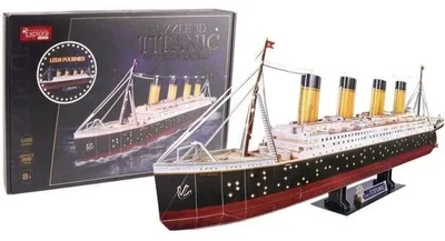 Zdjęcie produktu dla Trójwymiarowa, świecąca układanka – Titanic – zestaw do samodzielnego montażu – EXPLORA – 266 elementów – od 8 roku życia