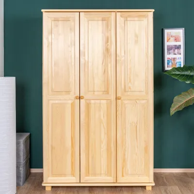 Produktbild von Kleiderschrank Massivholz natur 016 - 190 x 120 x 60 cm (H x B x T)