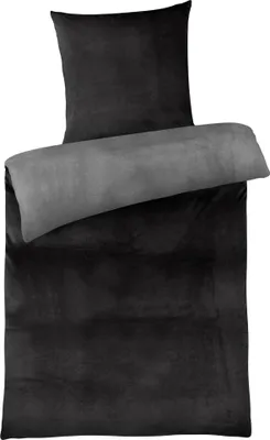 A folded duvet cover and pillowcase set.