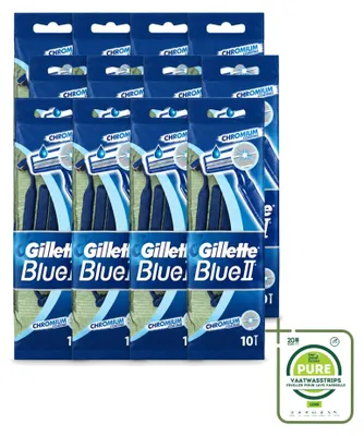 Productafbeelding van 12 x Gillette Blue 2 wegwerpbare scheermesjes - met chroomcoating - grootverpakking - 12 stuks