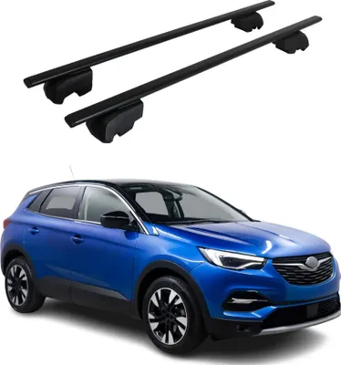 Obrázek produktu pro Příčné střešní nosiče pro Opel Grandland X 2017–2021, černé, s homologací ABE