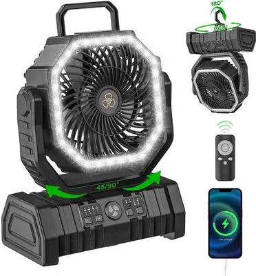 Produktbild von 20000mAh batterijventilator met LED-licht und tragbar