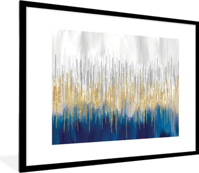 Produktbild von MuchoWow® Gerahmtes Poster Abstrakt - Gemälde - Öl 80x60 cm - Poster mit Schwarzem Bilderrahmen Wandposter Rahmen Foto Bilder - Schlafzimmer-Dekorationen - Fotoposter
