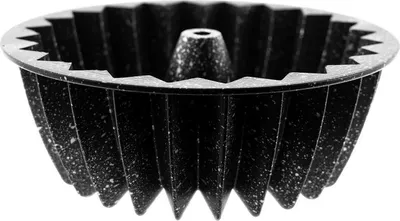 Produktbild von Backform Ø 26 cm aus Guss - Schwarze Form mit Rillenstruktur