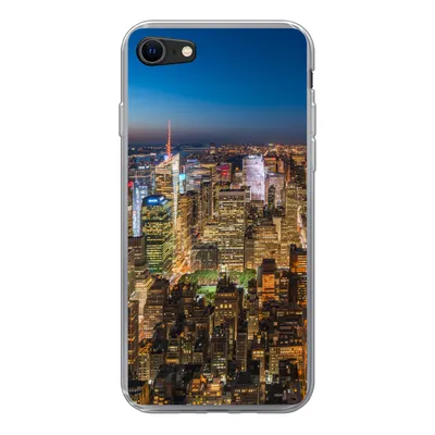 Produktbild von MuchoWow® Handyhülle Schutzhülle Hülle für iPhone 7 New York - Farben - Nacht Silikon Softcase Handy Hülle - Kartenhalter
