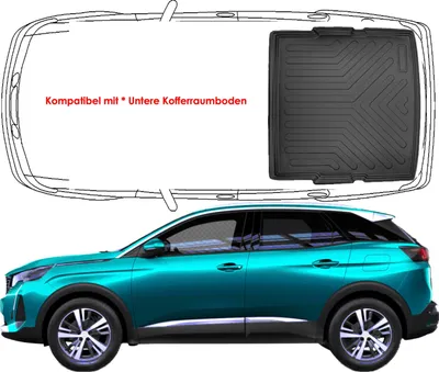 Produktbild von Trimak Untere Kofferraumwanne kompatibel mit Peugeot 3008 3. Gen ab 2024 Hybrid PHEV Elektro
