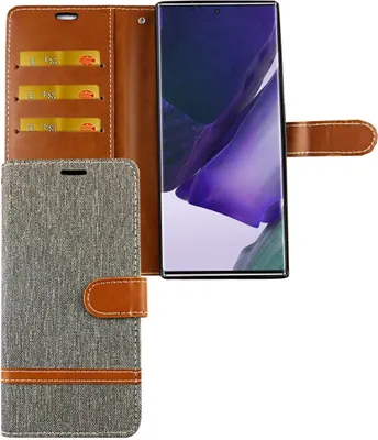 Produktbild von Samsung Galaxy Note 20 Ultra Handy Hülle Schutz-Tasche Case Cover Kartenfach Etui Wallet Grau
