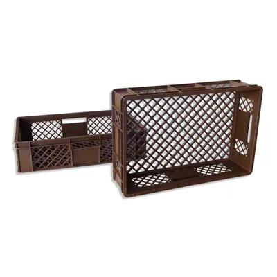 Produktbild von 2 Stück Bäckerkiste Brötchenbox Brotbehälter Konditorenbox Stapelbox Gitterbox EURO-Norm 15 cm braun (2 x BK 15 braun)