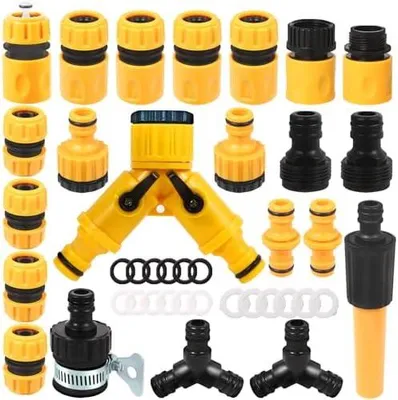 Produktbild von Schlauchverbinder 1/2 Zoll Gartenschlauch Anschluss Set Schlauchanschluss 22 Stück Schlauchkupplung Gartenschlauch Verbinder Adapter Wasserschlauch Anschluss für Garten und Haus Wasserhahn