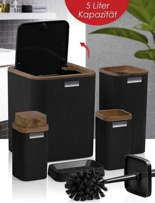 Produktbild von Famanu Badaccessoires Set 5-teilig - Schwarz